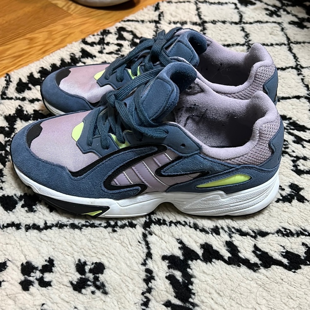 Adidas sneaks. Super comfy.